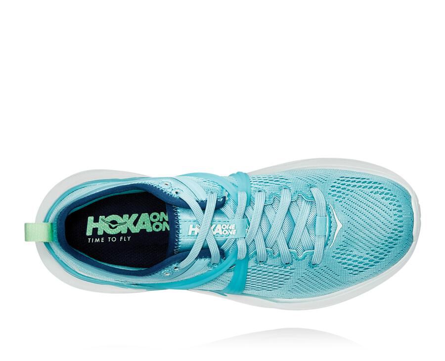 Running Shoes Womens - Hoka One One Tivra - Blue/White - GFPYSNJ-42